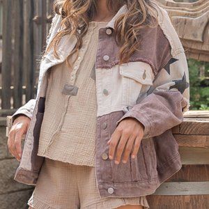 Star Color Block Pol Jacket